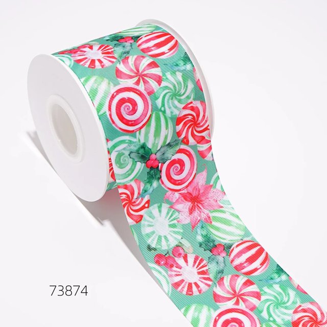 Cintas del día de Navidad Cinta de grosgrain/satén Cinta estampada para manualidades Decoración Arco 10 yardas 73837