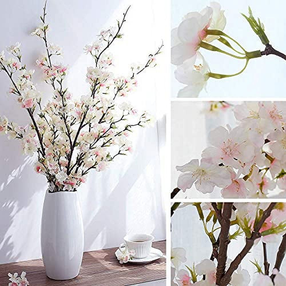 Cherry Blossom Artificial Flowers Branches Stems Tall Fake Flower Faux  Floral for Wedding Table Centrepiece,41inch (Pink)