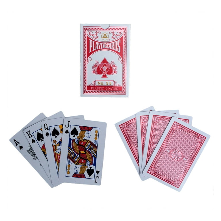 JKG® STANDARD PLAYING DECK OF CARDS - Plastic Coated, 52 Cards & 2 Jokers  Deck