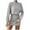Gray, variant on Women's Pullover Sweater Dress Long Lantern Sleeve Ribbed Knit V Neck Ruched Bodycon Mini Dress 2025 Fashion Dress For Women Plus Size Black M