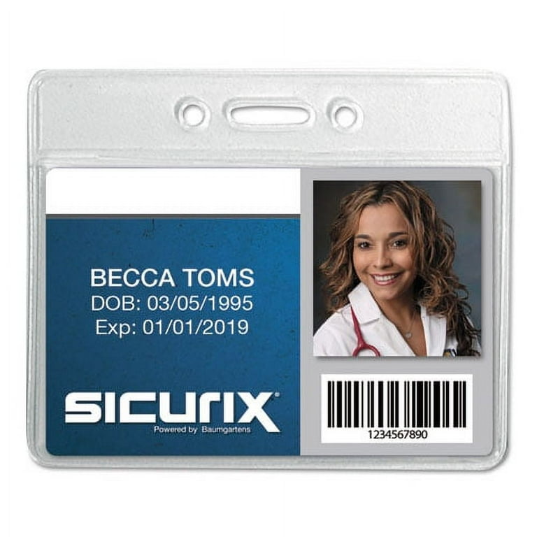 SICURIX Badge Holder, Horizontal, 2.13 x 3.38, Clear, 12/Pack SICURIX Badge Holder, Horizontal, 2.13 x 3.38, Clear, 12/Pack