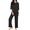 Black, variant on Womens Pajamas Sets 2 Piece Lounge Set 3/4 Sleeve Tops and Long Pants Soft Pjs Loungewear with Pockets