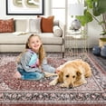 thumbnail image 5 of GlowSol 8'x10' Area Rugs for Living Room Bedroom Boho Rug Washable Rug Persian Floral Rug Non-Slip Non-Shedding Rugs Large Accent Carpet, Red, 5 of 7