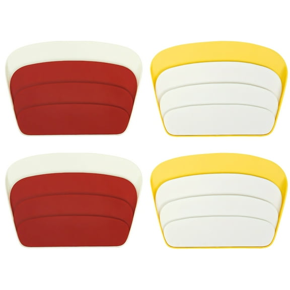 4 Pcs Multifunctional Playing Card Holders, Foldable Card Stands for Tabletop Games, Red and Yellow, Card Organizer with Anti-Slip Design and Soft Pads, Ideal for the Youth and Seniors