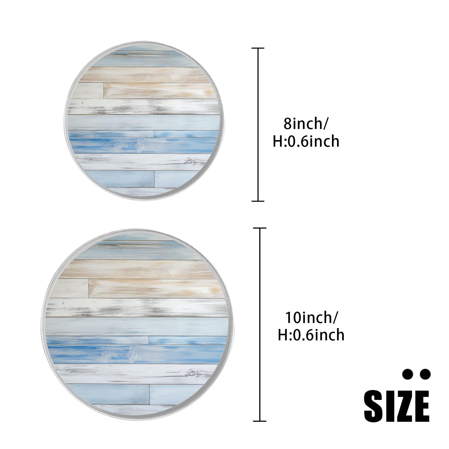 Metal Stove Burner Covers 4 Pcs Metal Round Stove Burner Covers 8Inch And 10Inch ,Blue White Brown Wood pattern, for Home Decor Cooktop Decorative