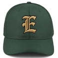 thumbnail image 2 of Daxton Premium Mid Profile Hat Semi Curved Visor Hunter Cap Black Gold Gothic Embroidered, Letter E, 2 of 4