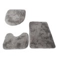 thumbnail image 1 of Pebbuoy 3Pcs/Set Bathroom Rug Set Super Soft Microfiber Bath Rug U-Shaped Contour Mat Toilet Lid Cover Set Non-Slip Bath Rugs Kit, 1 of 7