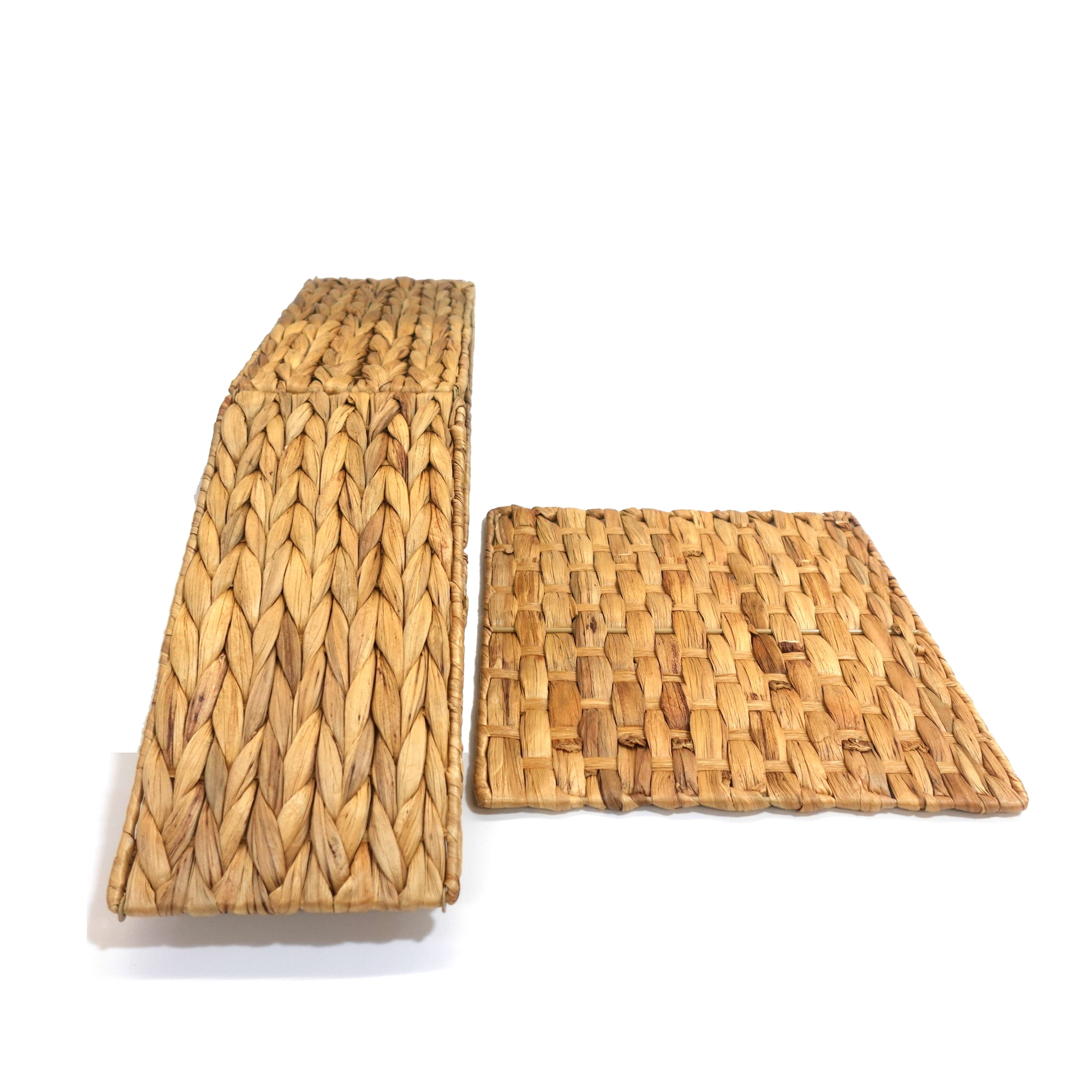 Hometrends Woven Water Hyacinth Storage Basket Collapsible, Collaspible