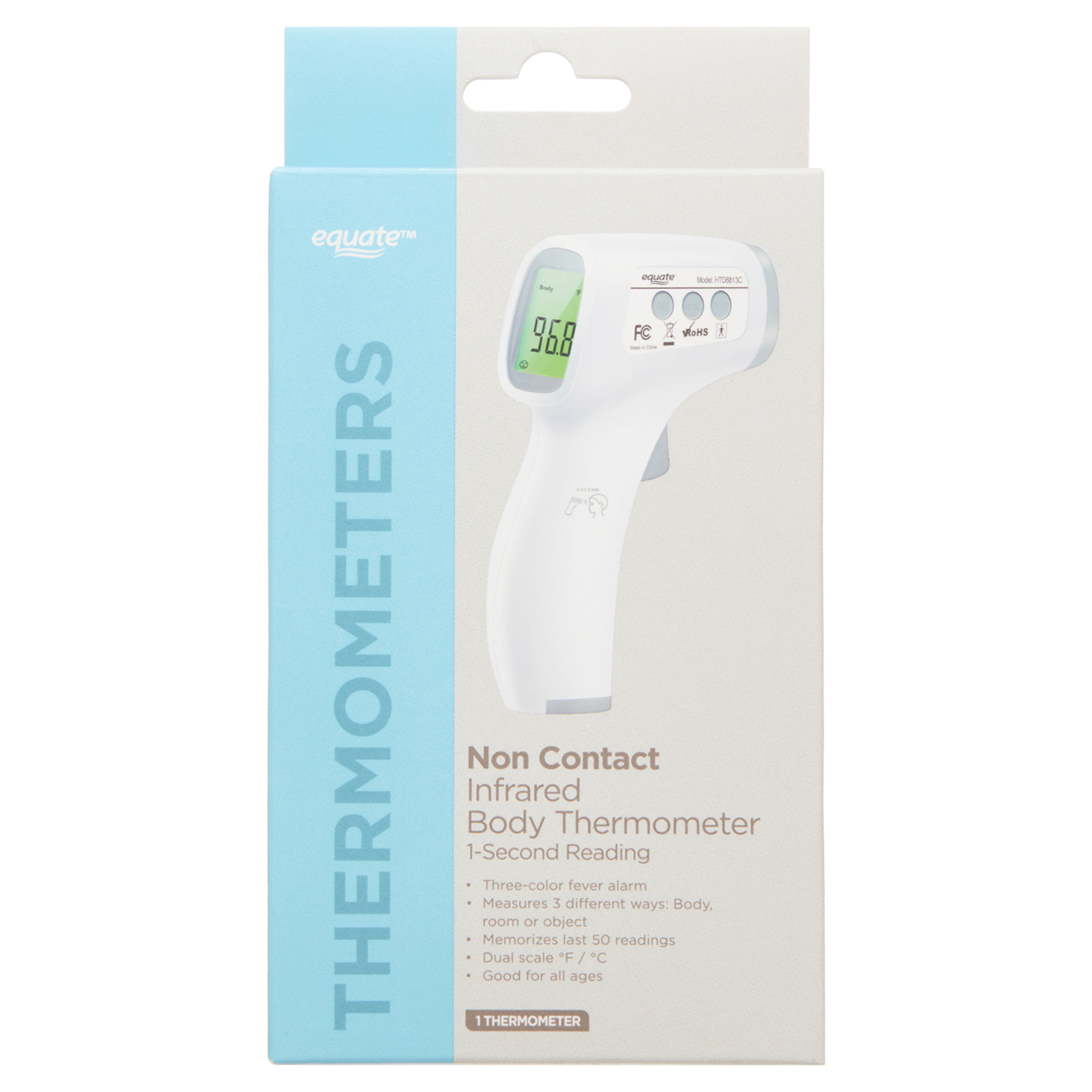 Equate Infrared No Touch Forehead Thermometer, 1-Second photo 3