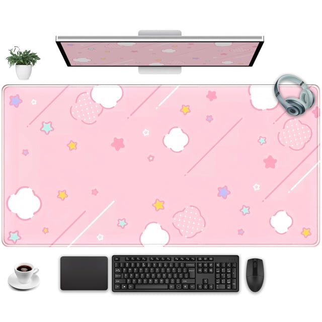 Mouse Pad DKPXFG Alfombrilla de Escritorio Grande Rosa 80x40 cm