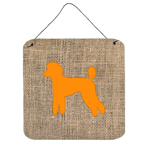 Poodle Burlap and Orange BB1114 Wall or Door Hanging Prints