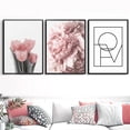 thumbnail image 2 of Rosa peonía tulipanes rosa flor cuadro sobre lienzo para pared minimalista nórdico carteles e impresiones cuadros de pared para decoración para sala de estar Adepaton 1230-2, 2 of 3