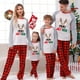 thumbnail image 2 of Pijamas familiares a juego de Navidad, conjuntos de pijamas a cuadros blancos y negros de Julio, ciervos navideños en julio, 2 of 4