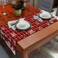 thumbnail image 3 of Christmas Table Runner, Red Santa Claus Snowflake Tablecloth, Suitable for Kitchen Dining Room Living Room Display, Christmas Party Decoration, 3 of 5