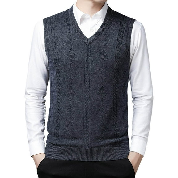 RMGVDSD Men's Sweater Vest Slim Fit V Neck Sleeveless Pullover Casual Warm Layering Men Sweater Vest Everyday Wear Outdoor Activities Casual Dress Sweater