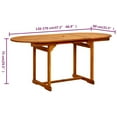 thumbnail image 6 of vidaXL Garden Dining Table (47.2"-66.9")x31.5"x29.5" Solid Acacia Wood, 6 of 9