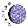 thumbnail image 4 of Honeii flower Skull cartoon Print Tire Covers, Waterproof Anti-UV Sun Snow Rain Tire Covers for Trailers, RV, Camper, SUV, Truck-17 inch, 4 of 6