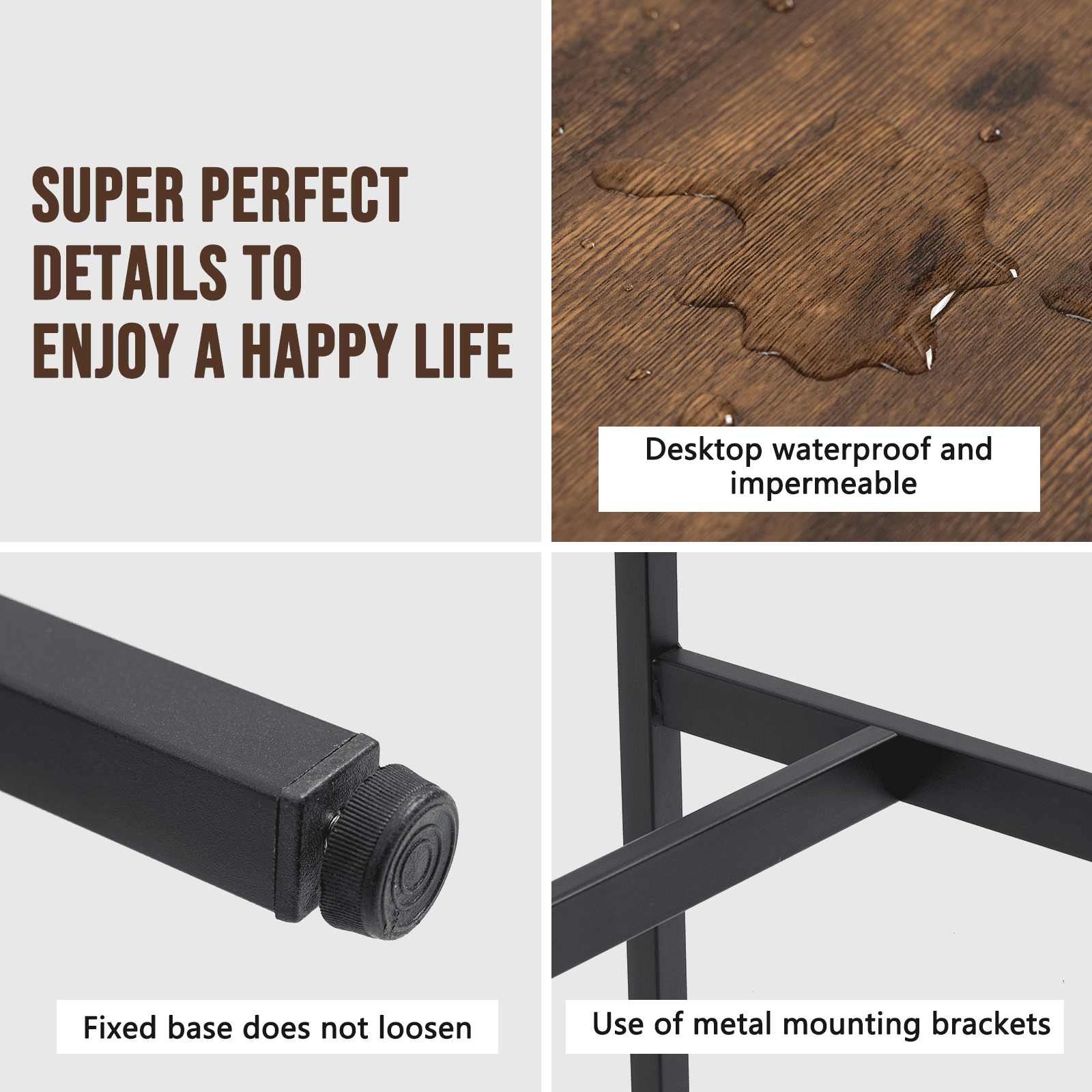 Rongbuk 44.5" Adjustable Dining Table, Brown