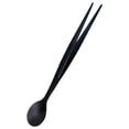 thumbnail image 1 of Pinzas de cuchara 2 en 1 de acero inoxidable para servir cucharas de cocina Negro, 1 of 8