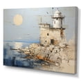 thumbnail image 2 of Designart "Minimalist Grey Lighthouse On The Horizon" Beach Light House Canvas Art Print, 2 of 7