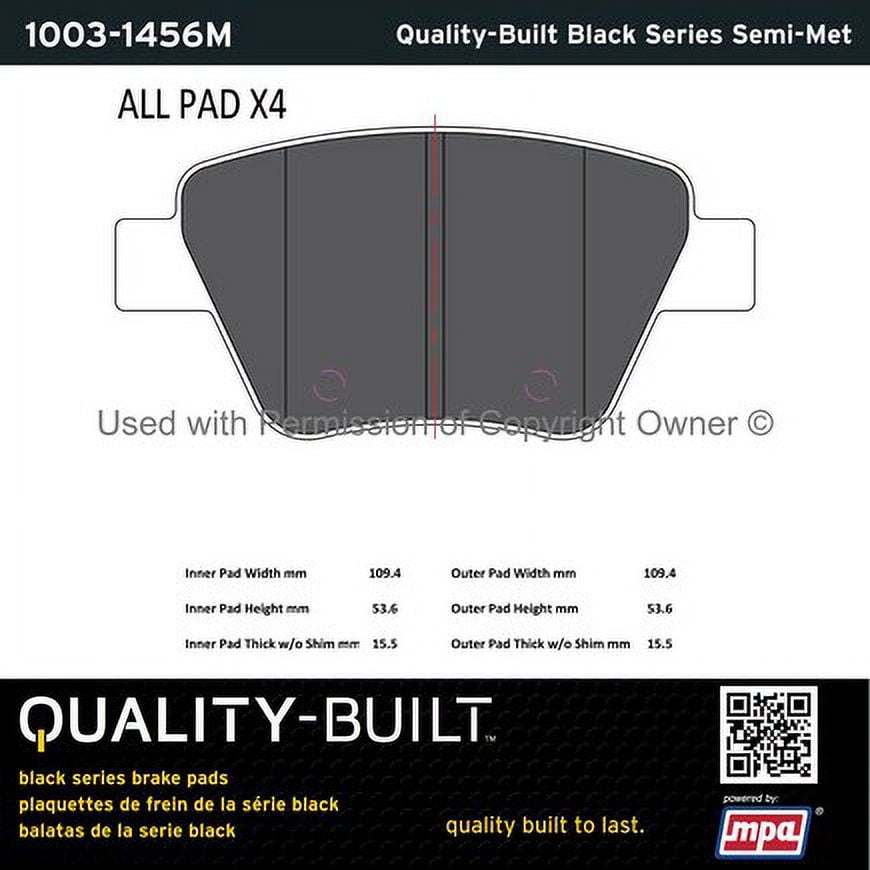 Mpa Electrical 1003-1456M Quality Built Black Series Semi Metallic Brake