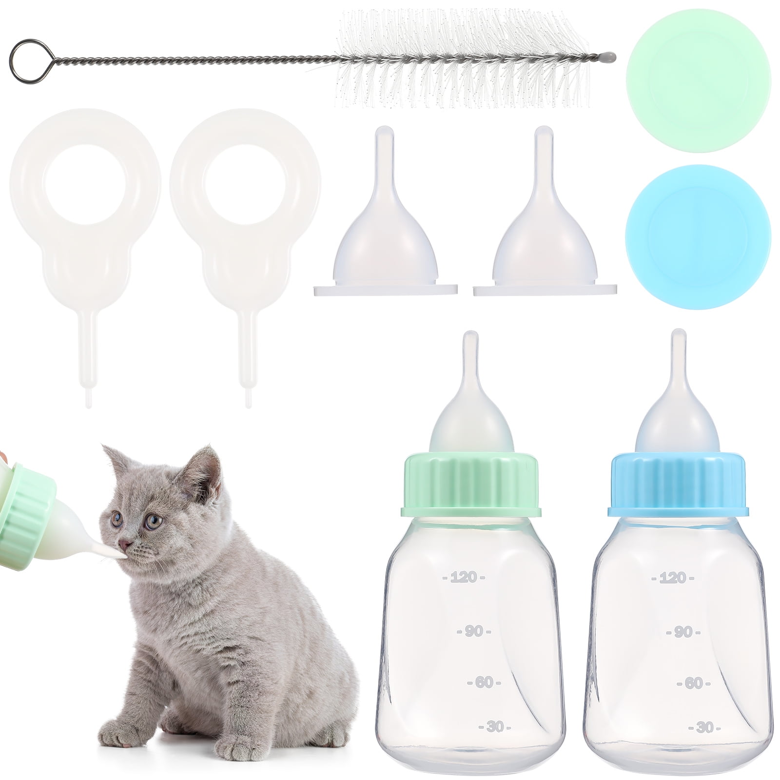 2 Sets of Pet Nursing Bottles Puppy Feeding Bottles Kitten Pacifier