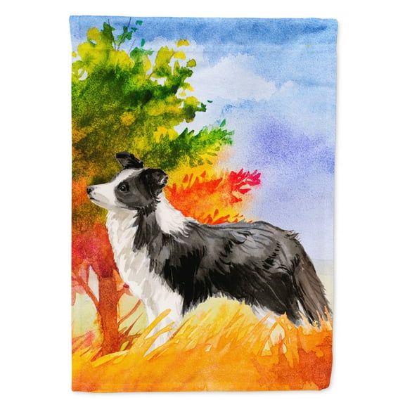 Carolines Treasures CK1955GF Fall Border Collie Flag Garden Size  Small multicolor