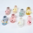 thumbnail image 5 of 1/3-Pairs Newborn Girls Boys 3D Cartoon Slipper Cotton Anti-slip Booties Socks 0-12 Months, 5 of 9