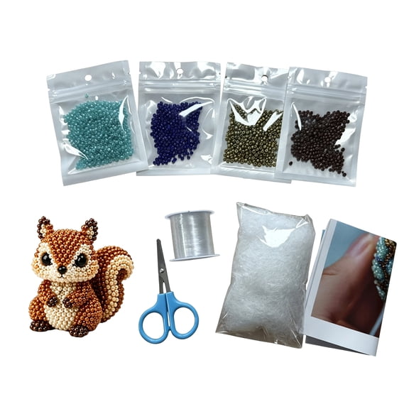 DIY Animal Beading Kit for Adults & Teens, Cute 3D Animal Bead Craft Set with Colorful Beads and Instructions, Handmade Jewelry Art Craft Kit for Creative DIY Projects