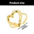 thumbnail image 5 of Necvior Trendy Heart Shaped Rings Jewelry Stylish Stainless Steel Love Band Adjustable Open Heart Rings For Women And Men, 5 of 13