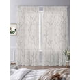 thumbnail image 3 of Grey Branches Sheer Curtains 96 Inch Length 2 Panels Set, Vintage Art Farmhouse Voile Window Treatment Semi Sheer Long Curtains Drapes for Bedroom/Living Room/Kitchen 52"x96"x2, 3 of 7