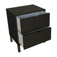 thumbnail image 3 of HomeRoots 24 in. Two Drawer Faux Wood Nightstand, Black, 3 of 6