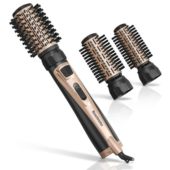 Cepillo para secador de pelo Beautimeter, 3 en 1, con rotación automática, rizado, negro