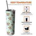 thumbnail image 6 of 20oz Green Highland Cow Flower Pattern Skinny Tumblers Stainless Steel Tumbler with Lid and Straw,Vacuum Insulated Double Wall Travel Tumbler Cups with Cleaning Brush for Coffee,Tea, 6 of 6