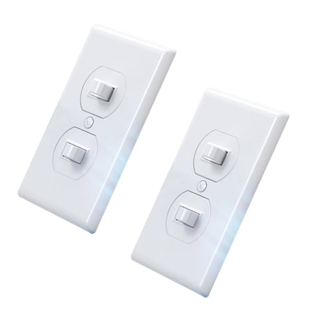 ELEGRP Double Toggle Light Switch  Two Single Pole Electrical Dual Light Switch  15A  120V  in-Wall On/Off Switch  Self-grounding  Wall Plate is Included  UL Listed，White 2PC price history on PriceWatchPro