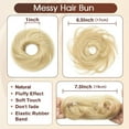 thumbnail image 3 of Messy Bun Hair Piece Human Hair Wavy Stretchy Jet Black 100% Real Human Hair Scrunchies Hair Bun Donut Elegant Chignon with Elastic Rubber Band Human Hair Tousled Updo Extension, 3 of 6