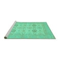 thumbnail image 2 of Ahgly Company Machine Washable Indoor Rectangle Abstract Turquoise Blue Modern Area Rugs, 4' x 6', 2 of 4