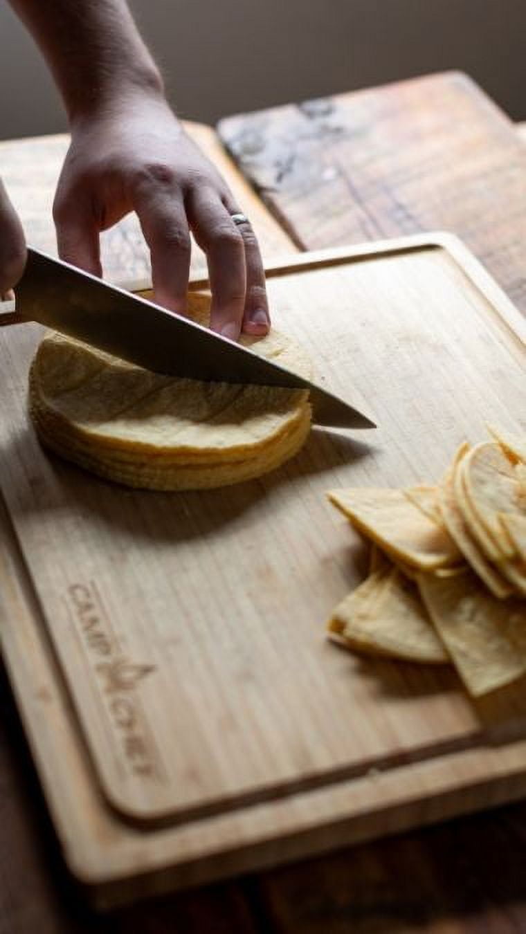 Camp Chef 14 Bamboo Cutting Board - CHOP14, Channel Perimeter 14" x 16" Surface