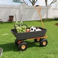 thumbnail image 5 of 1200 lb Garden Dump Cart 7 cu ft Poly Utility Wagon with 180°Adjustable Swivel Handle,10" No-Flat All-Terrain Tires, Quick Release Dump System,Heavy Duty Rust-Resistant Yard & Landscaping Wheelbarrow, 5 of 6
