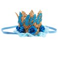thumbnail image 2 of Diadema con Tiara Sunnimix Corona de Princesa Azul Cumpleaños 1er 2do, 2 of 7