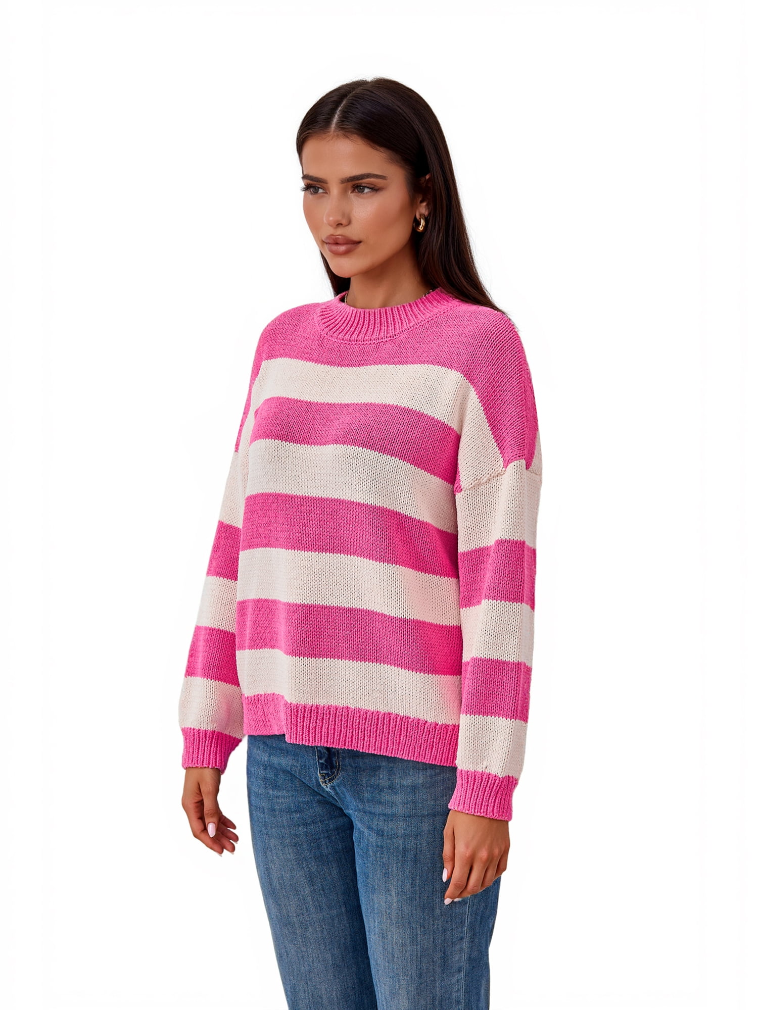 PRETTYGARDEN Women's Striped Sweater, Sizes S-XXL