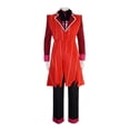 thumbnail image 2 of Disfraz de Cosplay de Anime Alastor, abrigo largo rojo con guantes, uniforme para hombre, traje de fiesta de carnaval de Halloween, 2 of 4