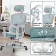 thumbnail image 6 of Ergonomic Office Chair Big Tall Reclining Gaming Chair Adjustable Lumbar Support 6D Armrest 6D Headrest Breathable Mesh Swivel Computer Chairs Home Task Desk Chair Wheels Coat Hanger Tilt Lock Blue, 6 of 7