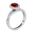 thumbnail image 2 of Mauli Jewels Rings for Women 2.34 Carat Diamond and Pear Shaped Garnet Ring Shared-prong 10K White Gold, 2 of 6