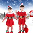 thumbnail image 3 of Disfraz clásico de Papá Noel rojo para niños y niñas, traje Popular de Navidad para niños, altura de 90-2024 cm, 160, 3 of 5
