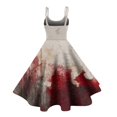 thumbnail image 3 of Fgvctg Halloween Cocktail Dresses for Women Crewneck Cocktail Dresses Pumpkin Ghost Witch Graphic Casual 50's Dress Spaghetti Strap Sleeveless Elegant Gray Outfits Gray S, 3 of 4