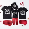 thumbnail image 1 of Conjunto de pijamas navideños familiares con estampado de dibujos animados de árbol de Papá Noel, camiseta de manga corta y pantalones largos, 2 piezas, para adultos y niños, fiesta navideña, 1 of 4