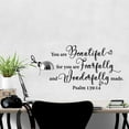 thumbnail image 3 of QTH You are Beautiful for You are Fearfully and Wonderfully Made Wall Sticker Inspirational Decal Motivational Office Decor Quote Wall Art Vinyl Classroom Words and Saying 32x20in, 3 of 4