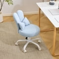 thumbnail image 6 of Ktaxon Teddy Fleece Office Chair, Rabbit Ear Backrest Vanity Chair, Adjustable Swivel Reading Chair for Home Office Light Blue, 6 of 7