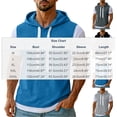 thumbnail image 2 of Men's Short Sleeve Hooded Shirt, Patchwork Faux Two-Piece Waffle Knit T-Shirt Loose Casual Tee Tops Blue M, 2 of 8